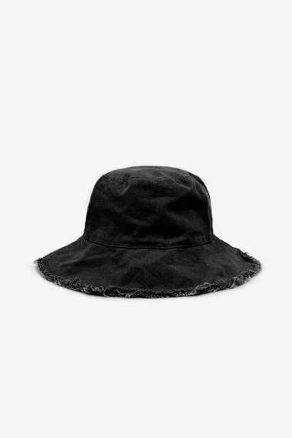 Antler Fringe Bucket Hat Black