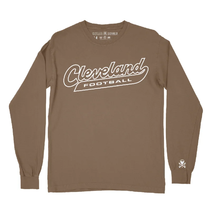 Cleveland Football Script - Unisex Long Sleeve Crew T-Shirt