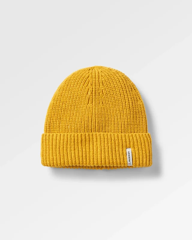 Compass Recycled Beanie - Mustard Yellow