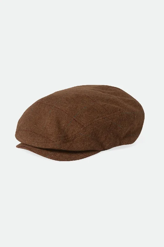 Hooligan Lightweight Flat Cap - Brown/Light Brown