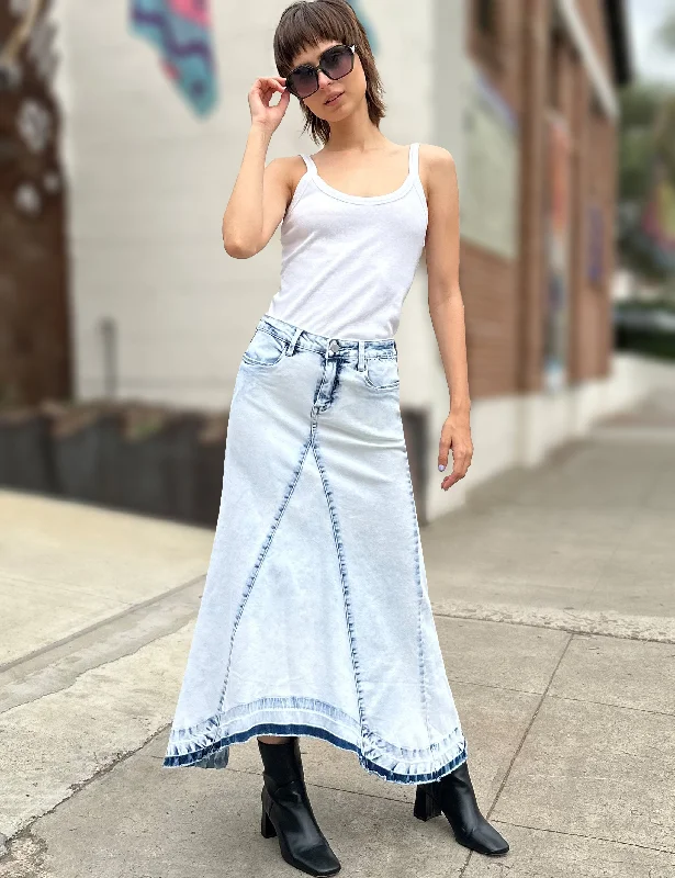 Selma Pieced Denim Maxi Skirt