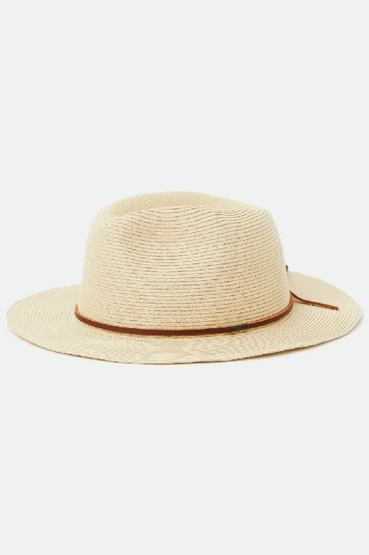 Wesley Straw Packable Fedora - Tan