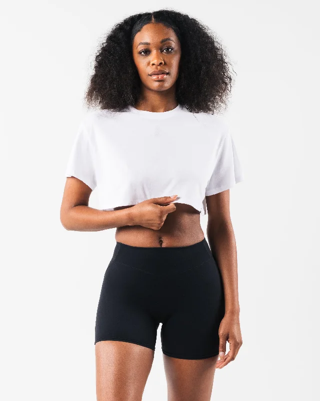 LDB Oversized Crop Tee - Optic White