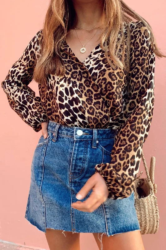 Sally Leopard Wrap Bodysuit