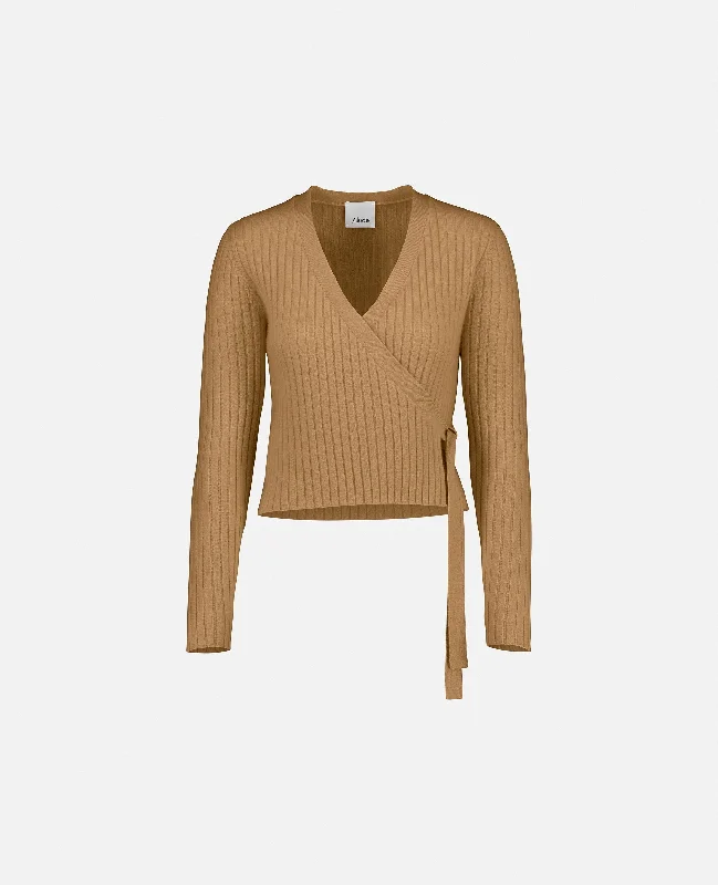 Strickjacke aus Cashmere in Beige