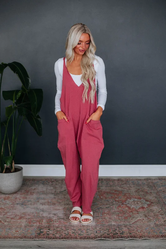 Abigail Lounge Jumpsuit - Berry