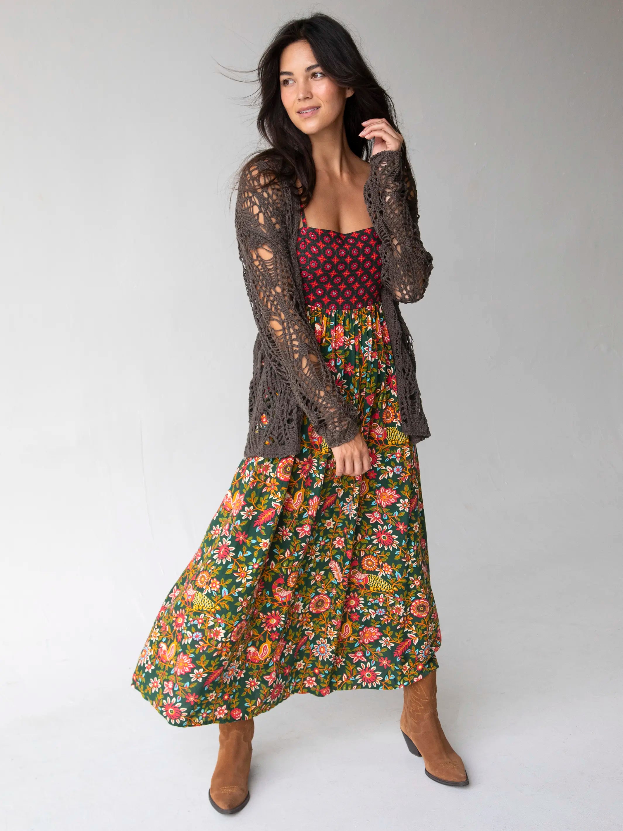 Bailey Maxi Dress - Multi Floral Border