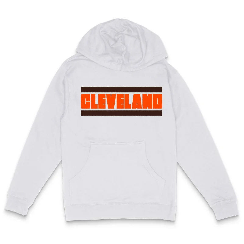 Cleveland Football Stripe - Unisex Pullover Hoodie