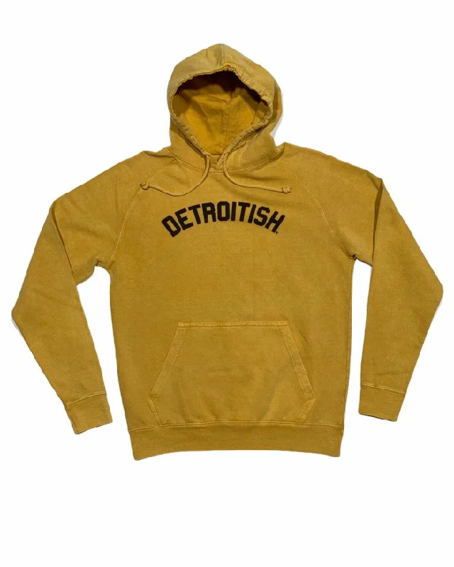 Ink Detroit Detroitish Mineral Wash Hoodie - Mustard