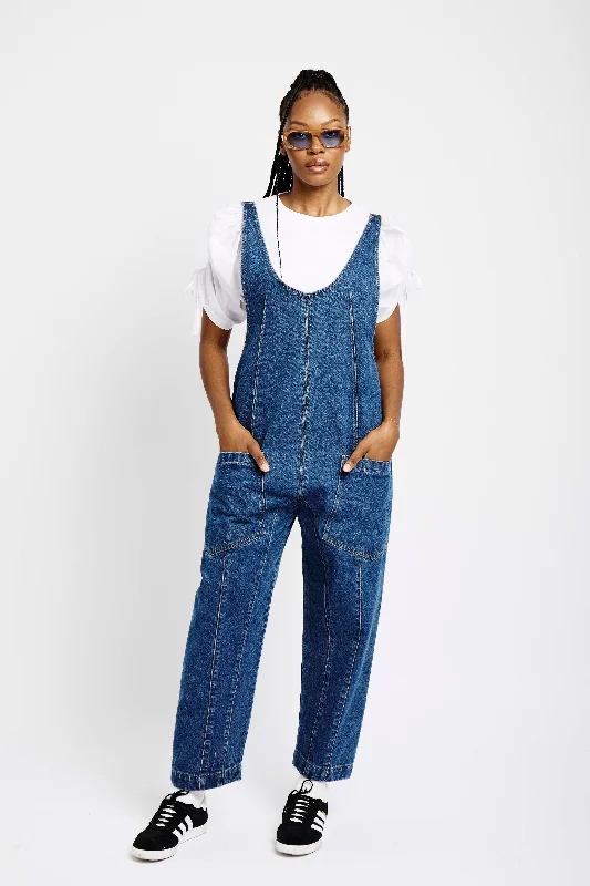 Relaxed Dungaree in Blue Denim