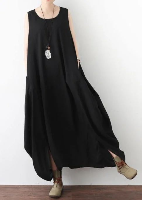 Summer Black Stylish Chiffon Sleeveless Jumpsuit Pants Plus Size Casual Crop Harem Pants