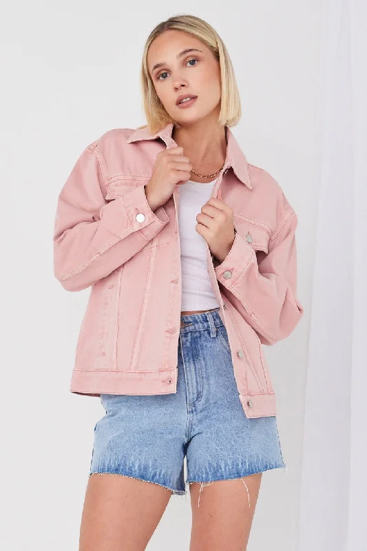 Always Mushroom Pink Denim Jacket