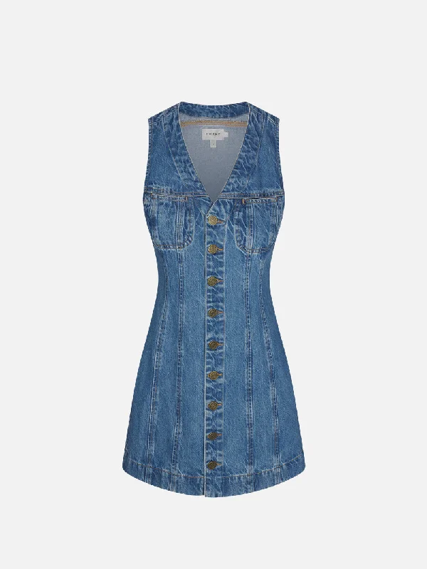 Sleeveless Trucker Pocket Dress -- Delaware