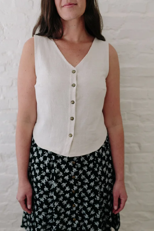 Aviva Top in Oat Linen