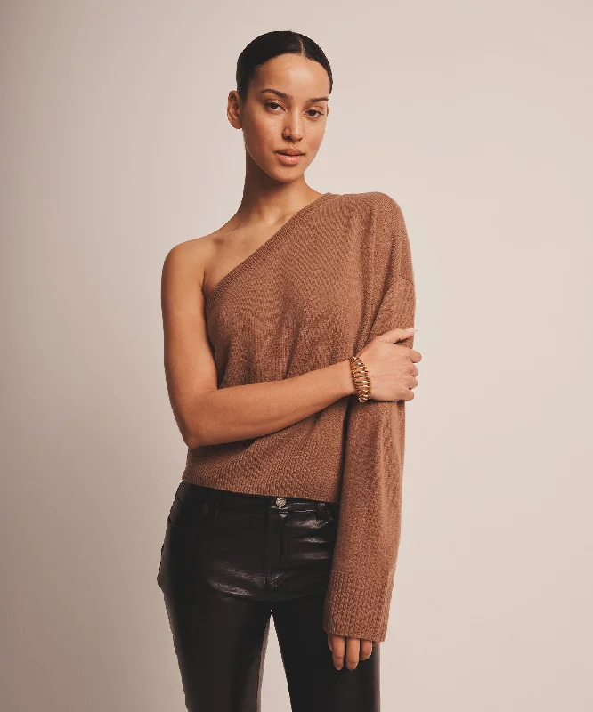 Signature Cashmere One Shoulder Sweater