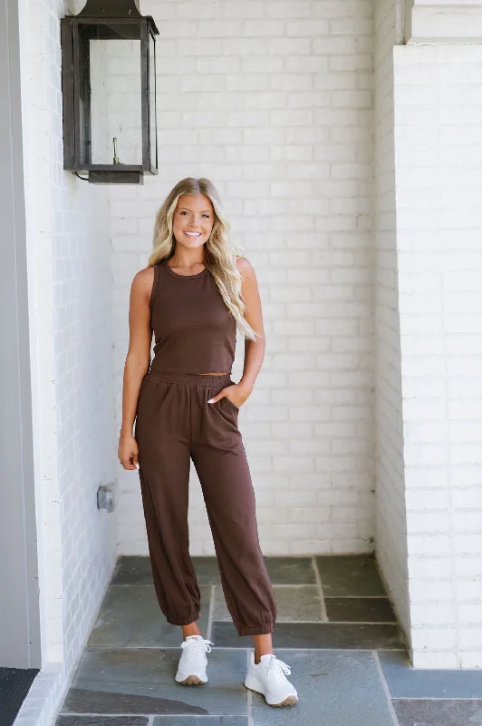 Archer Knit Jogger Pant Set-Mocha