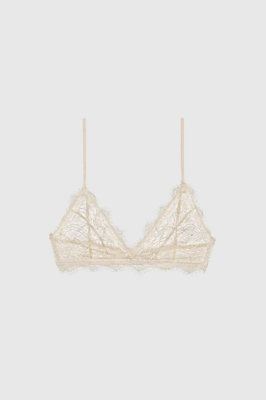 Lace Bra With Trim - Nude