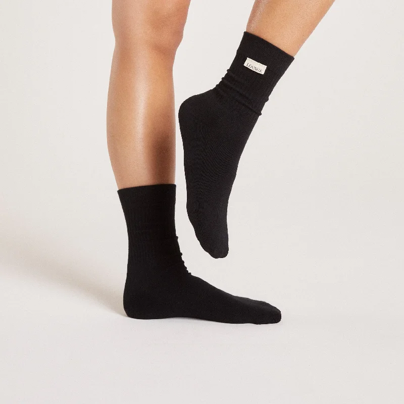 Logo Crew Socks (2 Pack) - Black