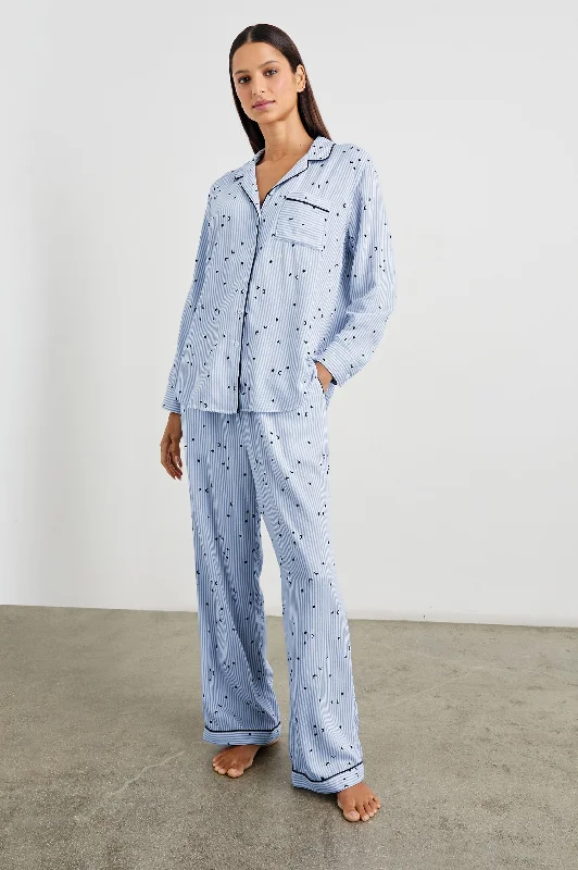 LUNA PAJAMA SET - FLOCKED COSMIC STRIPE