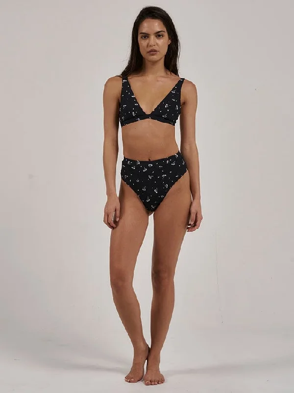 Nightshade Tall Triangle Bikini Top - Black