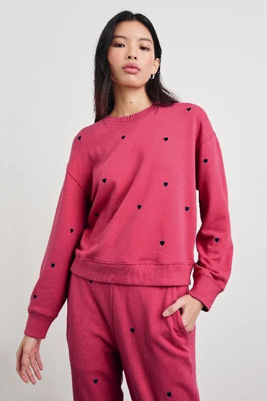 RAMONA SWEATSHIRT - PINK MIDNIGHT HEARTS