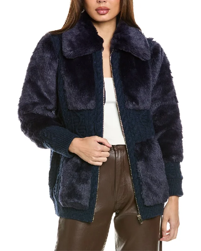 Stella McCartney Texture Mix Wool Coat