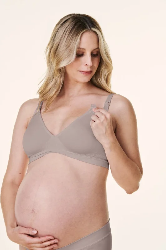 Taupe Bravado V-Neck Maternity Nursing Bra