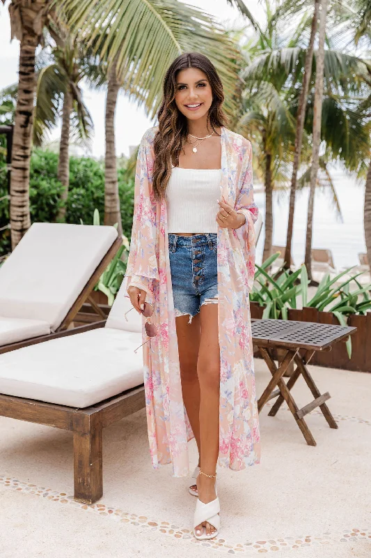 Truth About You Coral Floral Duster Kimono FINAL SALE